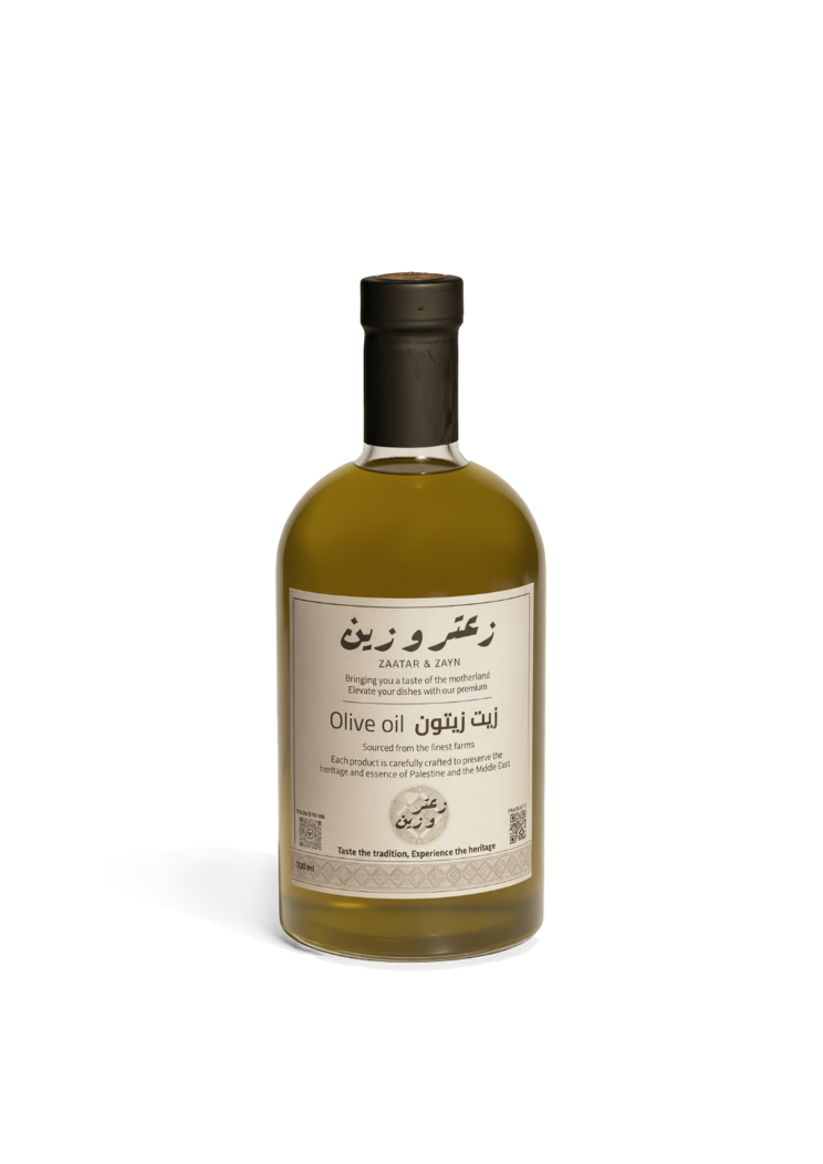 Palestinian extra virgin olive oil bottle — Zaatar & Zayn